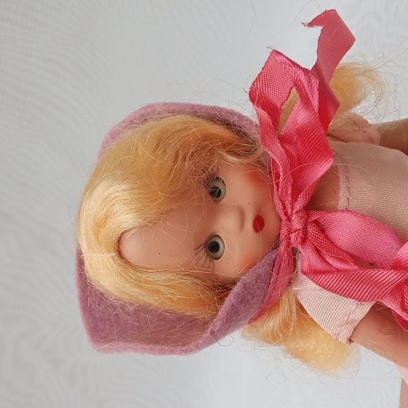 Collectible Vintage Storybook Doll Plastic Sleepy Eyes Pink #3 - Picture 11 of 14